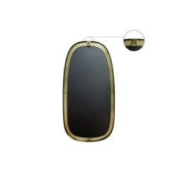 Miroir ovale Glam laiton, l.40 x H.78 cm