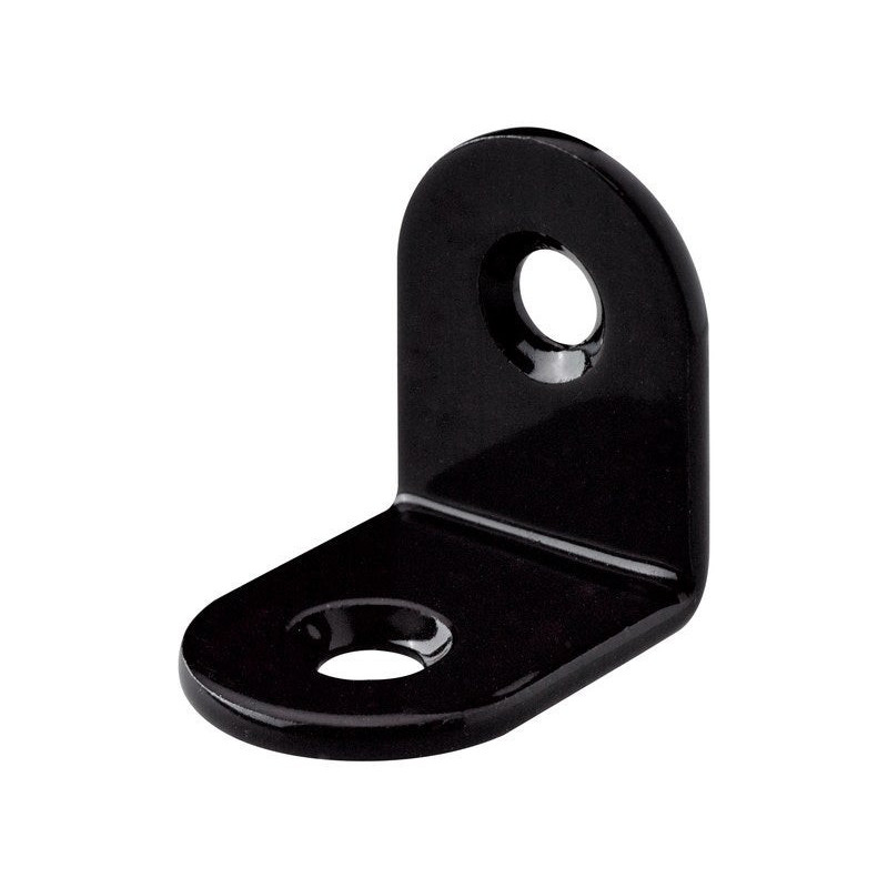 Lot de 10 équerres de chaise acier noir HETTICH, L.10 mm x l.1.5 mm x H.2 cm