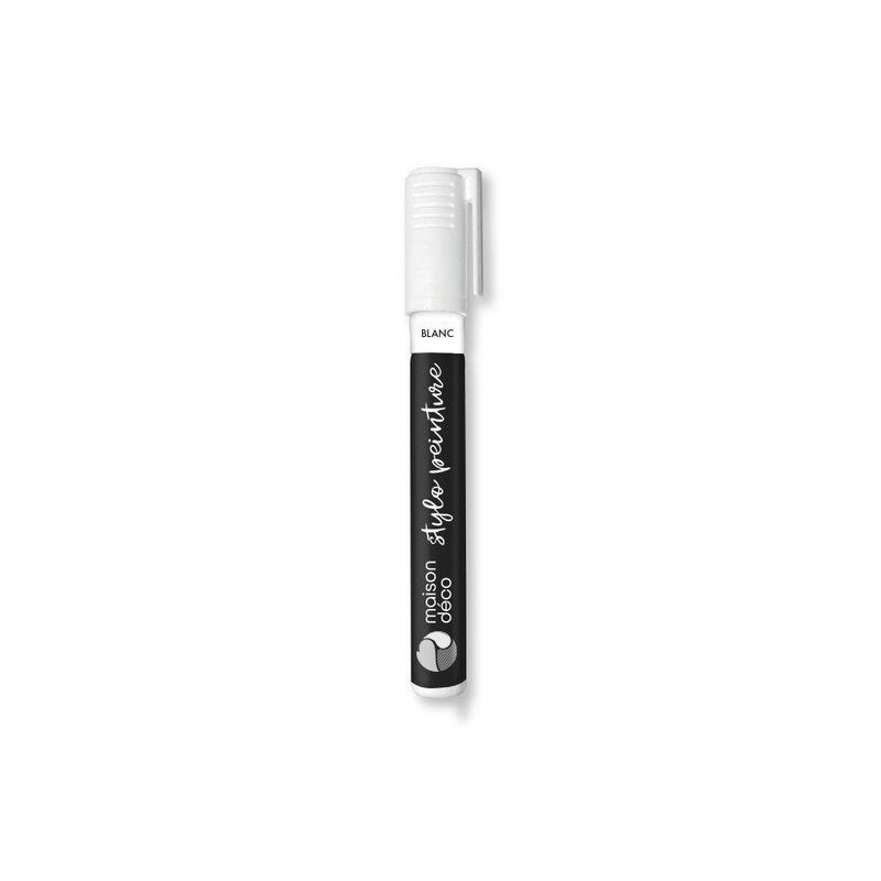 Stylo peinture blanc satin MAISON DECO pochoir 0.01l