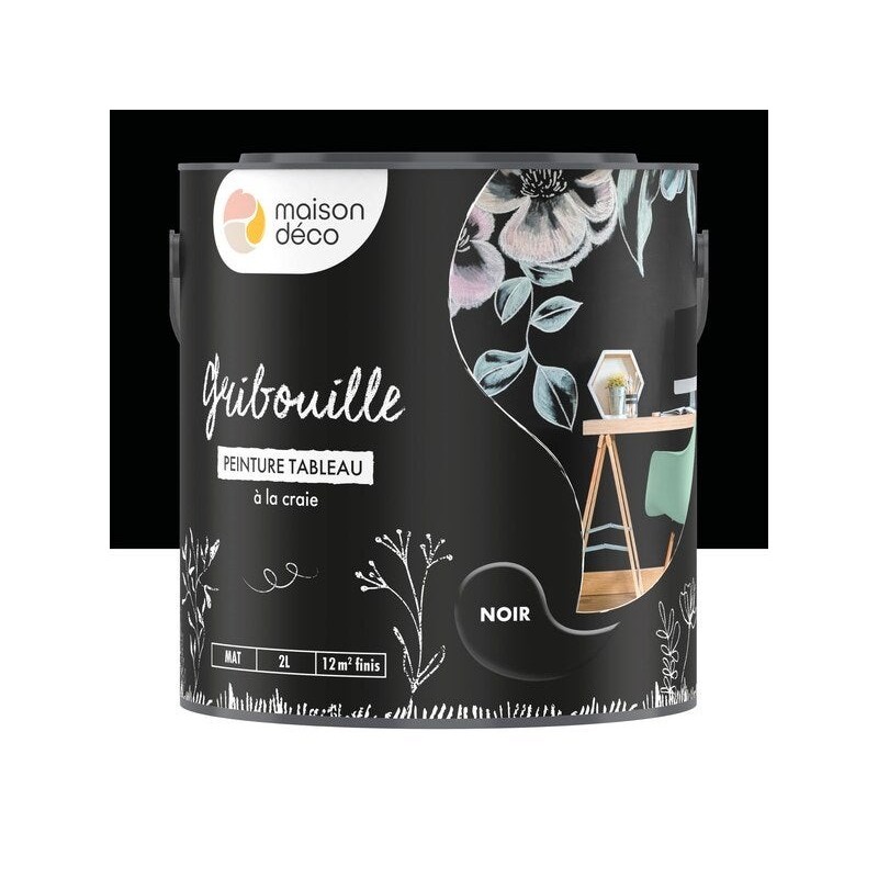 Peinture noir mat MAISON DECO Gribouille 2l