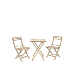 Table acacia NATERIAL, 2 personnes, 2 chaises