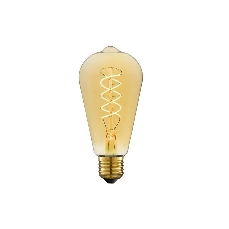 Ampoule led déco, filament carbone, Edison, E27, 500lm, blanc chaud, LEXMAN