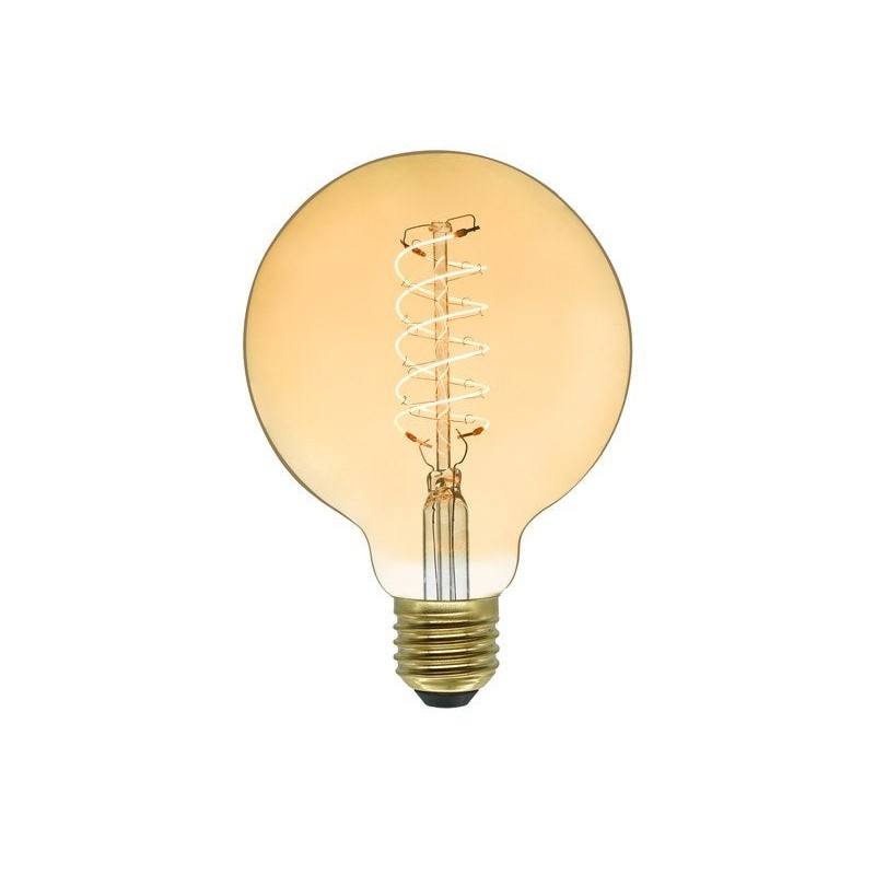 Ampoule led déco, filament carbone, globe 95mm, E27, 500lm, blanc chaud, LEXMAN