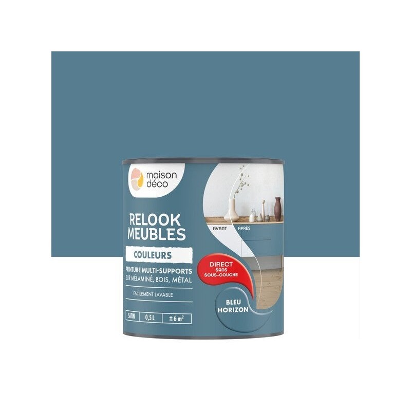 Peinture Relook meuble MAISON DECO bleu horizon satine 0.5 l