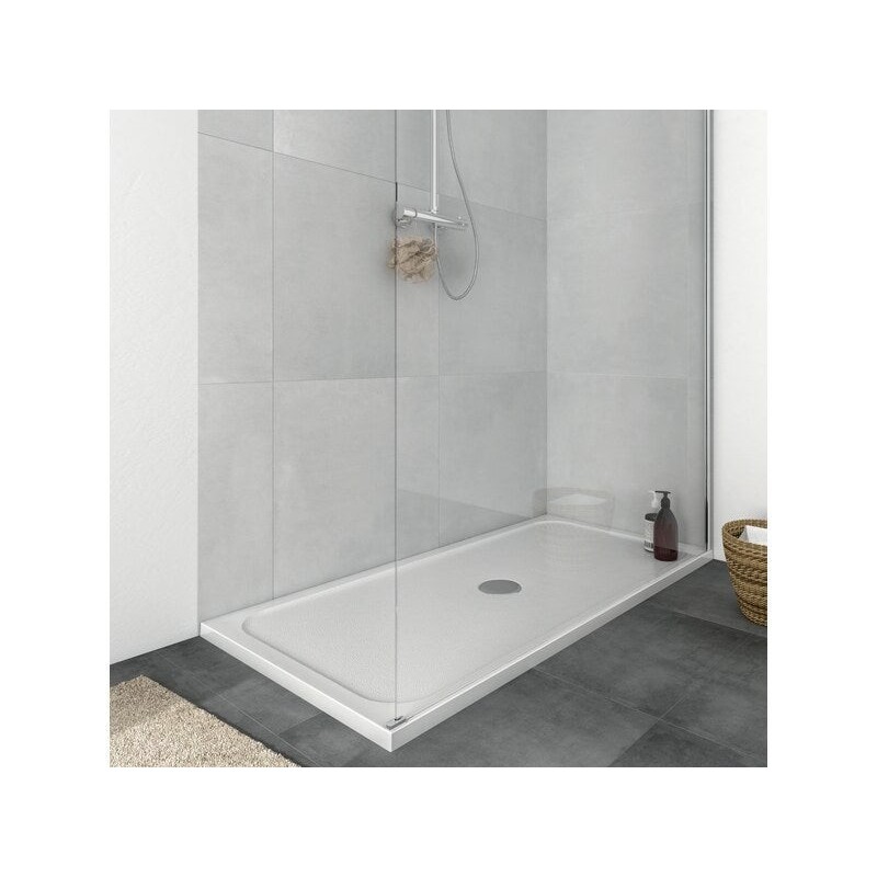 Receveur de douche, résine L.160 x l.70 cm, Easy light