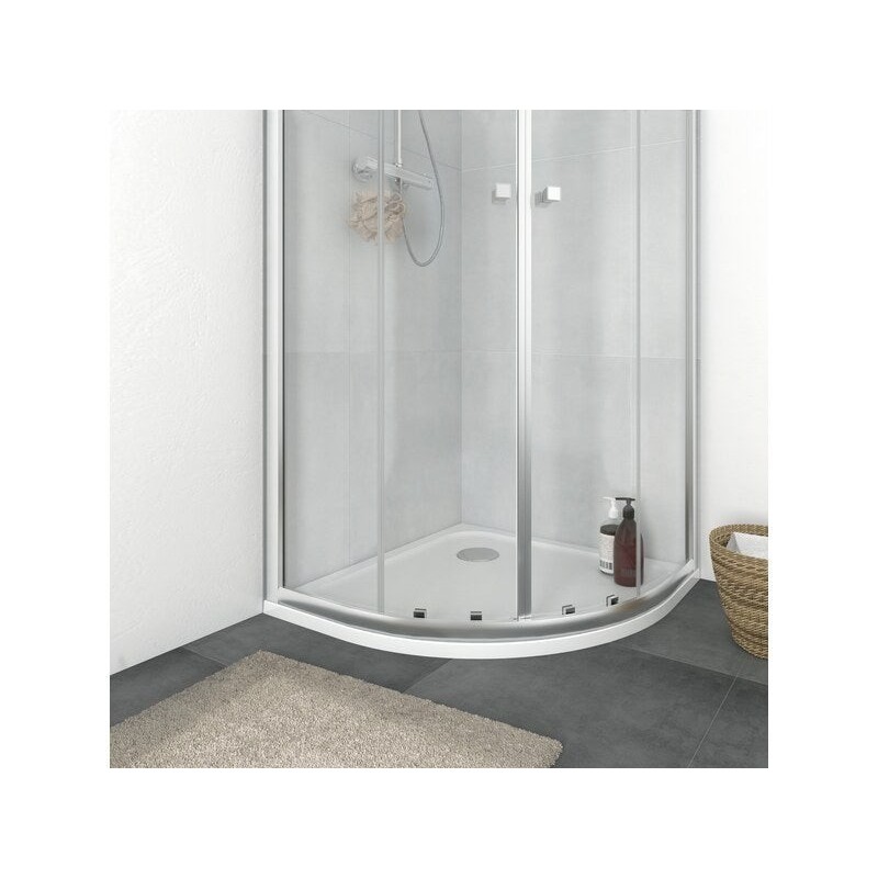 Receveur de douche, résine 1/4 de cercle l.80 cm, Easy light