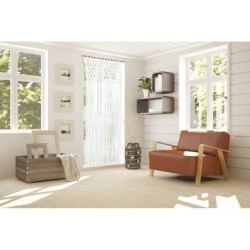 Rideau de porte décoratif en coton cocoon, MOREL, l.90 x H.200 cm blanc