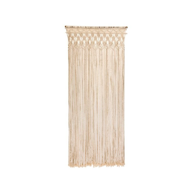 Rideau de porte décoratif en coton bohème, MOREL, l.90 x H.200 cm beige