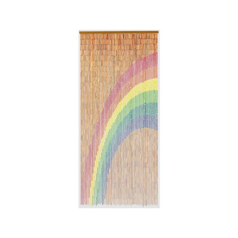 Rideau de porte décoratif rainbow en bambou samana, MOREL, l.90 x H.200 cm multicouleur