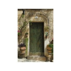 Rideau de porte décoratif en papier polyester samana, MOREL, l.90 x H.200 cm vert