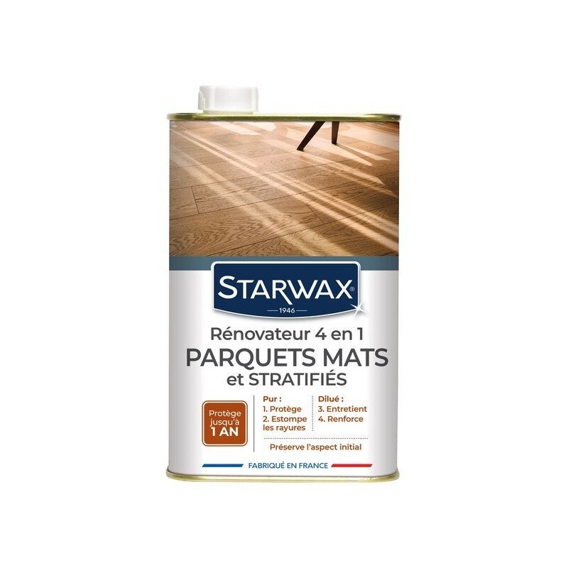 Rénovateur 4 en 1 parquets mats et stratifiés, STARWAX, 900 ml