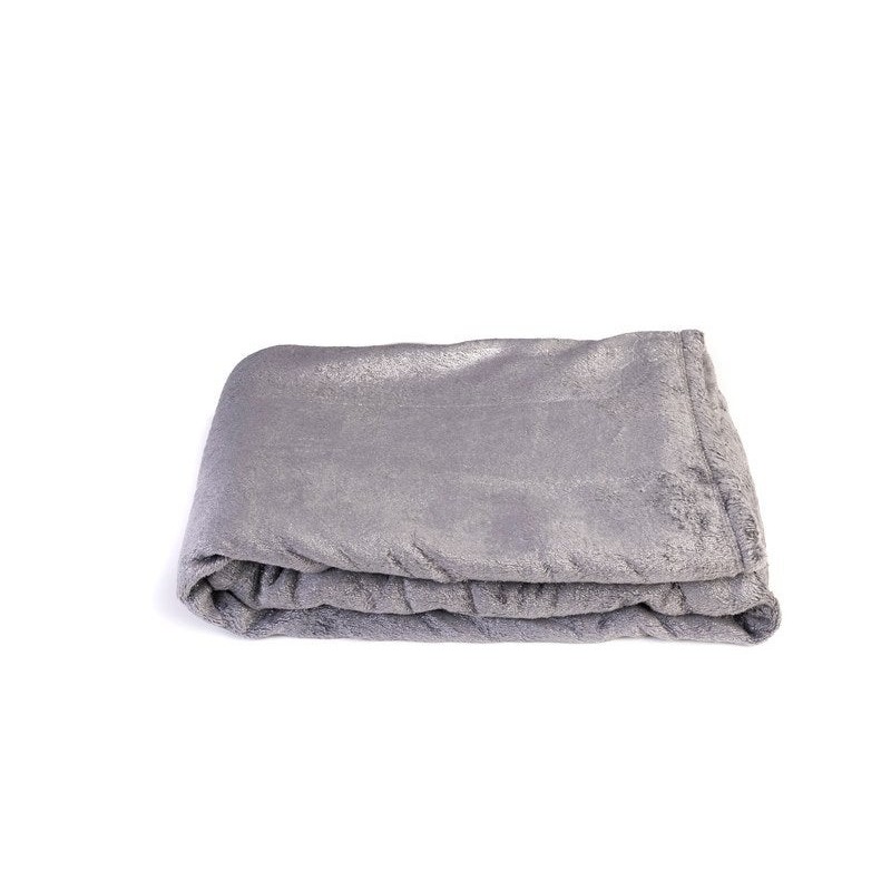 Plaid Flannel gris pailletes l. 130x L. 170 cm