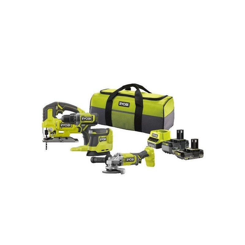 Pack de 4 outils sans fil RYOBI Rck184b-252s, 18 V 5 Ah, 2 batteries