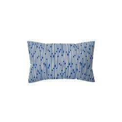 Coussin déco malibu, polycoton, l.45 x H 30 cm, bleu denim,  NATERIAL