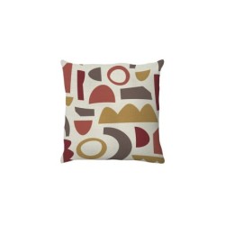 Coussin déco abstract, polycoton, l.45 x H 45 cm, beige navajo, NATERIAL