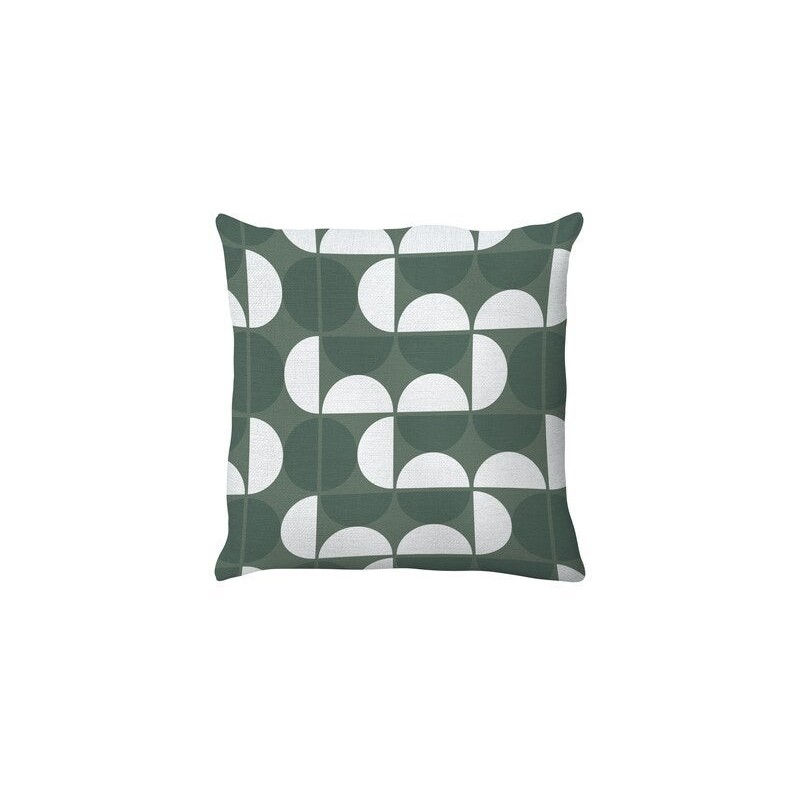 Coussin déco géométric, polycoton, l.45 x H 45 cm,vert cactus, NATERIAL