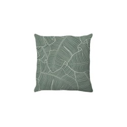 Coussin déco leaf, polycoton, l.45 x H 45 cm, vert cactus, NATERIAL