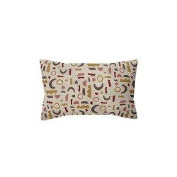 Coussin déco abstract, polycoton, l.45 x H 30 cm, beige navajo, NATERIAL