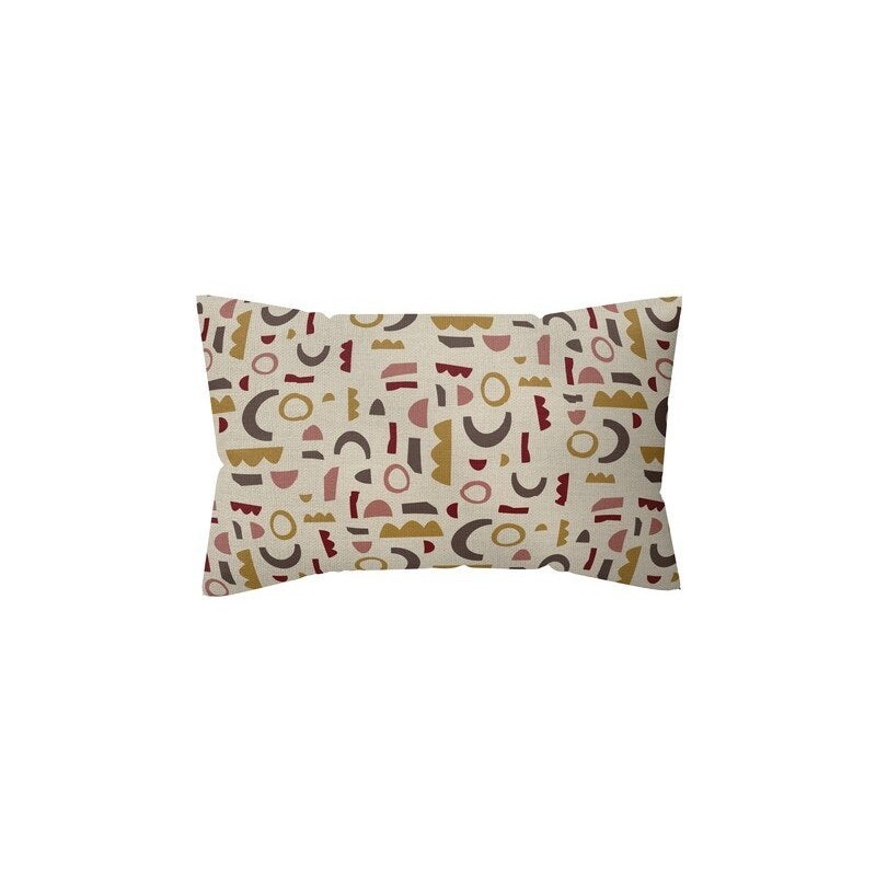 Coussin déco abstract, polycoton, l.45 x H 30 cm, beige navajo, NATERIAL