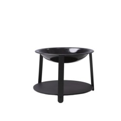 Brasero table basse acier, NATERIAL Aoma, noir