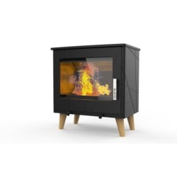 Poêle à bûche Stina, 7.3 kW, noir