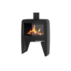 Poêle à bûche Paul haut noir, 10 kW