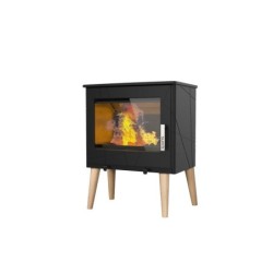 Poêle à bûche Usko, 8.7 kW, noir