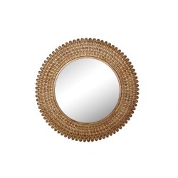 Miroir rond Plumes doré diam.76.5 cm EMDE