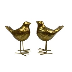 Lot de 2 objet décoratif résine Oiseaux l.17.8 x H.15.5 cm, EMDE