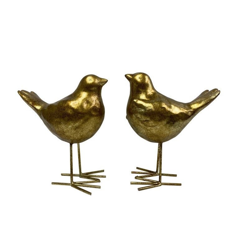 Lot de 2 objet décoratif résine Oiseaux l.17.8 x H.15.5 cm, EMDE