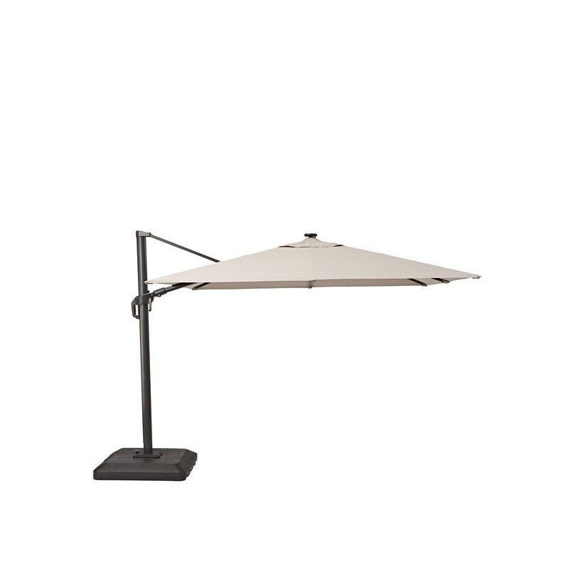 Parasol deporte LED+Pied Taupe Sonora II NATERIAL, L.288 x l.288 cm