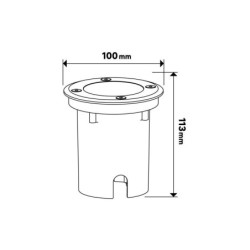 Spot encastré extérieur Foggia, GU10, Diam 10, 28W, rond, IP65-67, INSPIRE