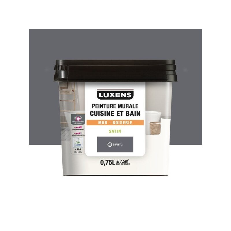 Peinture mur granit 2 satin LUXENS cuisine et bain 0.75l