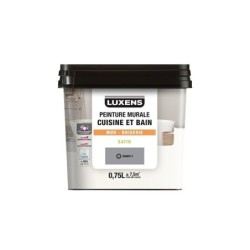 Peinture mur cuisine et bain, LUXENS Granit 3 satin, 0.75 litre