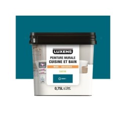 Peinture mur cuisine et bain, LUXENS Miami 1 satin, 0.75 litre