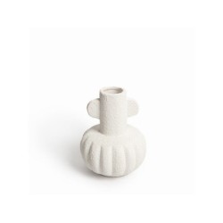 Vase en céramique, diam.15 x H.19 cm, blanc