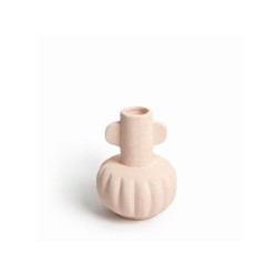 Vase en céramique, diam.15 x H.19 cm, rose