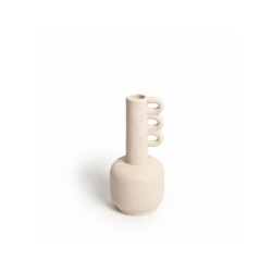 Vase en céramique, Terra, diam.12 x H.25 cm, beige