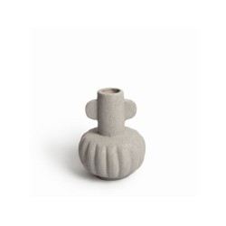 Vase en céramique, diam.15 x H.19 cm, gris clair