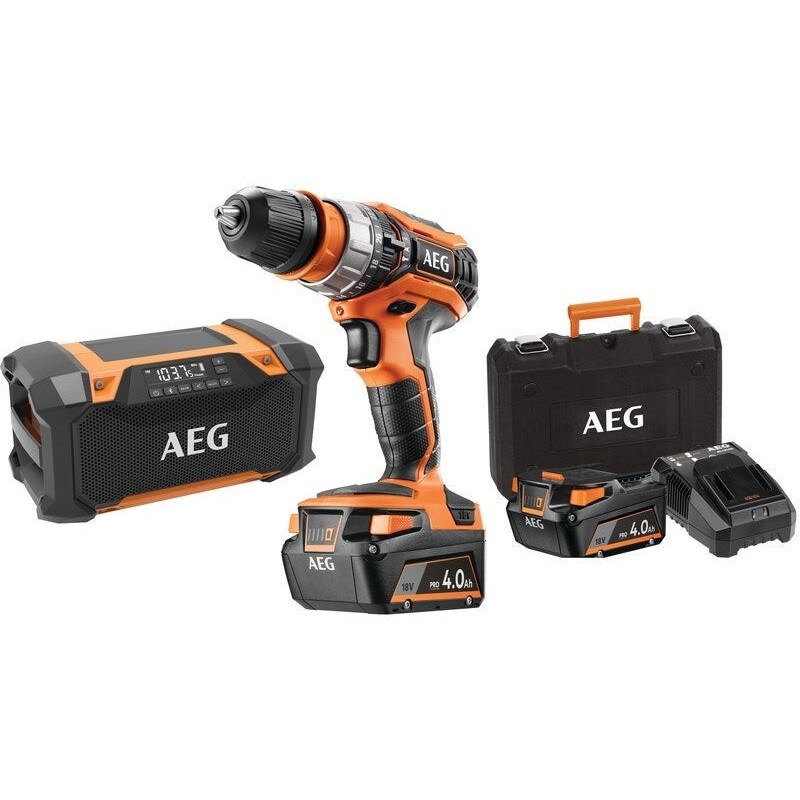 Perceuse à percussion sans fil AEG Fr18av2br-402c, 18 V 4 Ah, 2 batteries