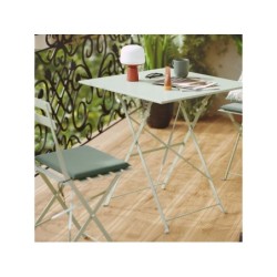 Table de jardin pliante NATERIAL Flora carré vert 2 personnes