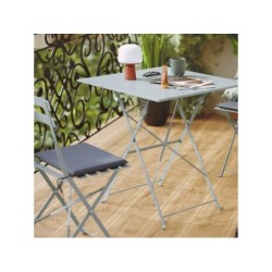 Table de jardin pliante NATERIAL Flora carré bleu 2 personnes