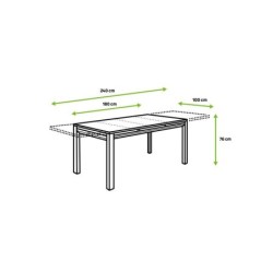 Table de jardin rectangulaire, NATERIAL Odyssea II, 10 personnes, anthracite