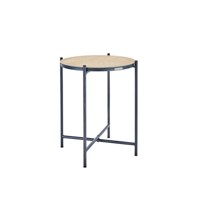 Table d'appoint effet bois NATERIAL Mobis diamètre 43 cm