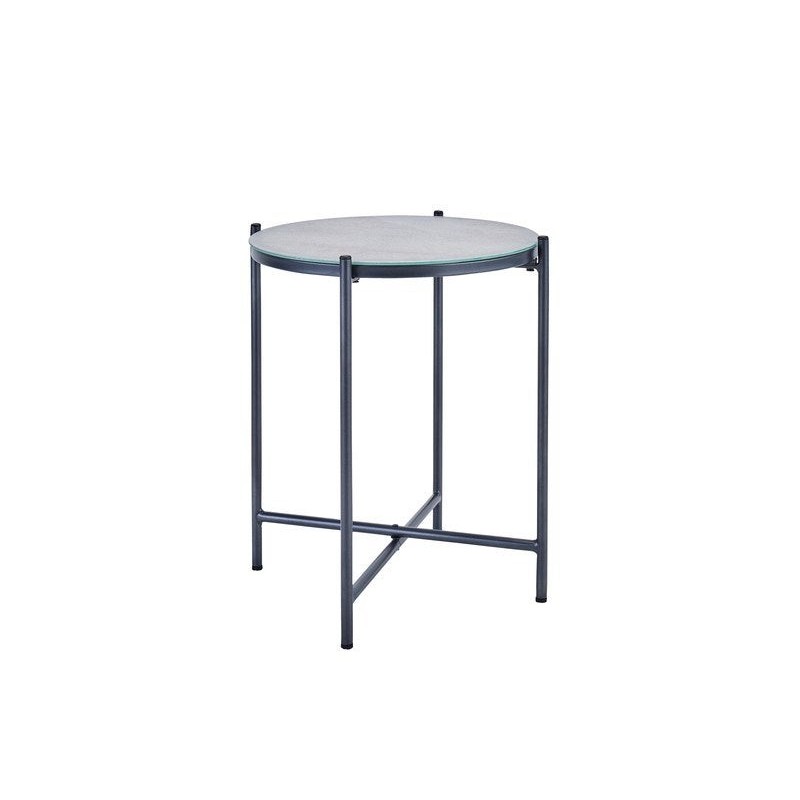 Table d'appoint, NATERIAL Mobis, diam. 43 cm, effet beton