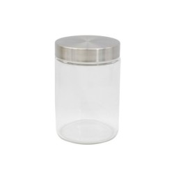 Bocal verre couvercle inox taille M zodio