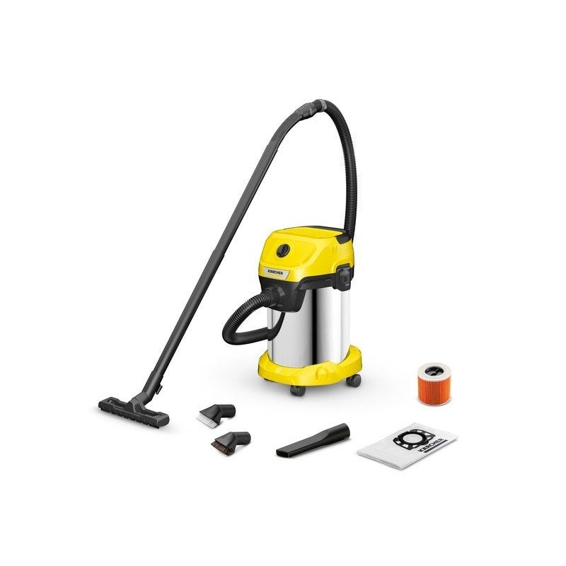 Aspirateur eau et poussières WD3 S KARCHER, 19 l avec jeu de brosses