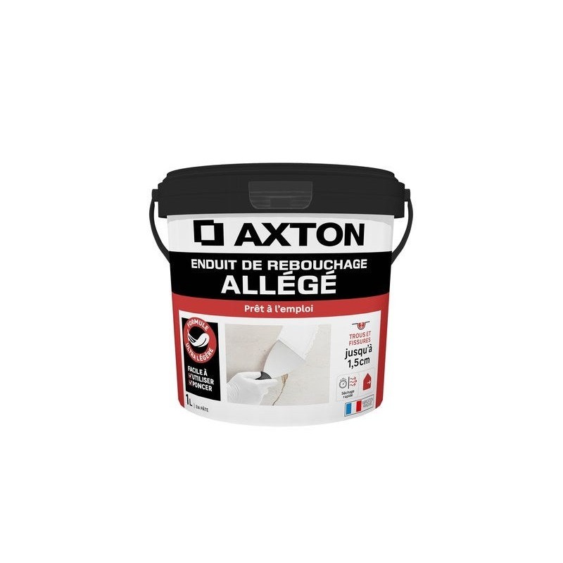 Enduit de rebouchage en pâte allégée, AXTON, 1 L