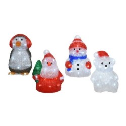 Décoration noël extérieur père noël/bonhome neige/ours/pingoin pile h.25