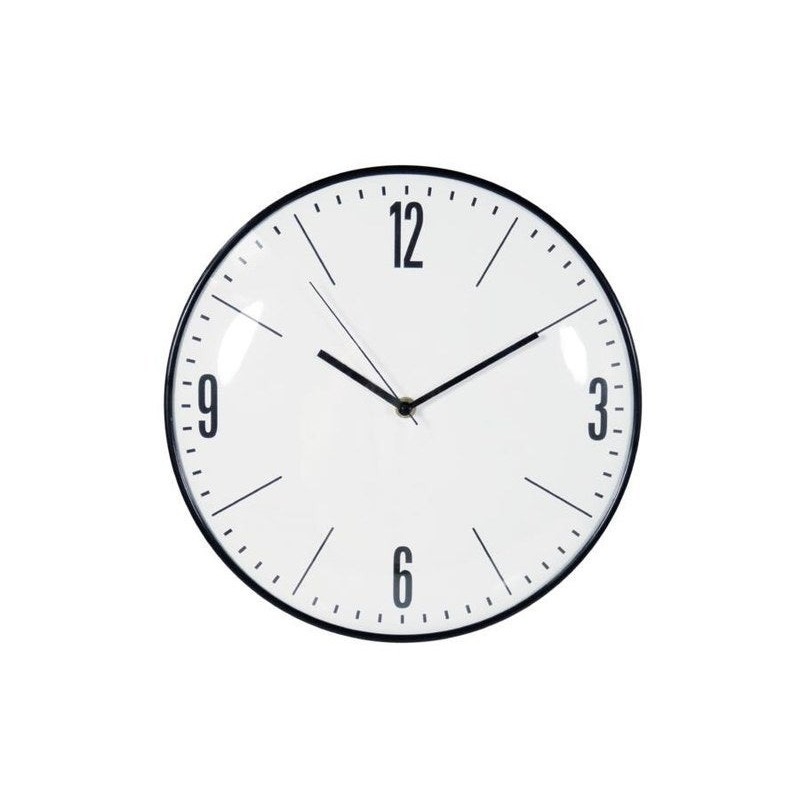 Horloge Convexe, diam.30 cm, blanc et noir